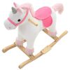 vidaXL Schaukeltier Einhorn Pl&uuml;sch 65x32x58 cm Wei&szlig; und Rosa