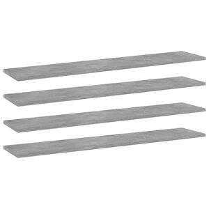 vidaXL B&uuml;cherregal-Bretter 4 Stk. Betongrau 100x20x1,5cm Holzwerkstoff