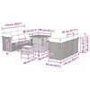 vidaXL Gartensofa-set mit Kissen 9 pcs Beige Poly-Rattan