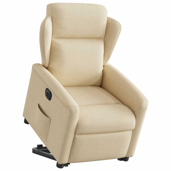 vidaXL Relaxsessel mit Aufstehhilfe Elektrisch Creme Stoff