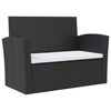 vidaXL 16-tlg. Garten-Lounge-Set mit Kissen Poly-Rattan Schwarz
