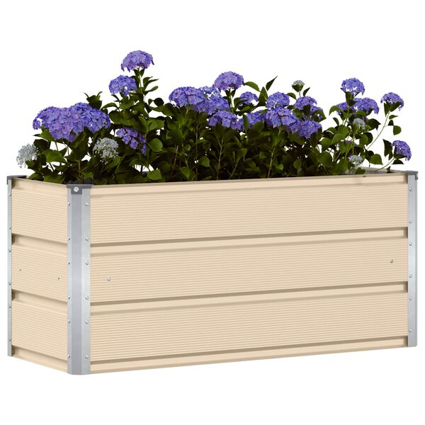 vidaXL Pflanzk&uuml;bel Elfenbein 100 x 40 x 45 cm Stahl