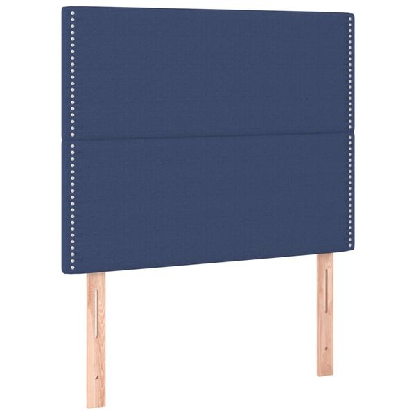 vidaXL LED Kopfteil Blau 80x5x118/128 cm Stoff