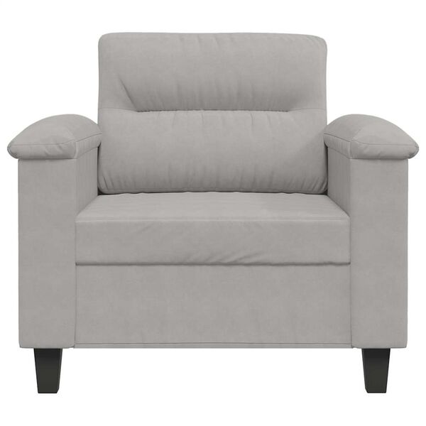 vidaXL Sessel Hellgrau 60 cm Mikrofasergewebe