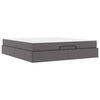 vidaXL Bettgestell mit Matratze Sonstiges 2 Stk. Grau PVC