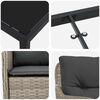 vidaXL Garten Essgruppe mit Kissen 5 pcs Hellgrau Poly-Rattan