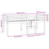 vidaXL Hochbett Wachsbraun 90x190 cm Massivholz Kiefer