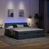 vidaXL Ottoman-Bett mit Matratzen & LEDs Dunkelgrau 160x200 cm Samt