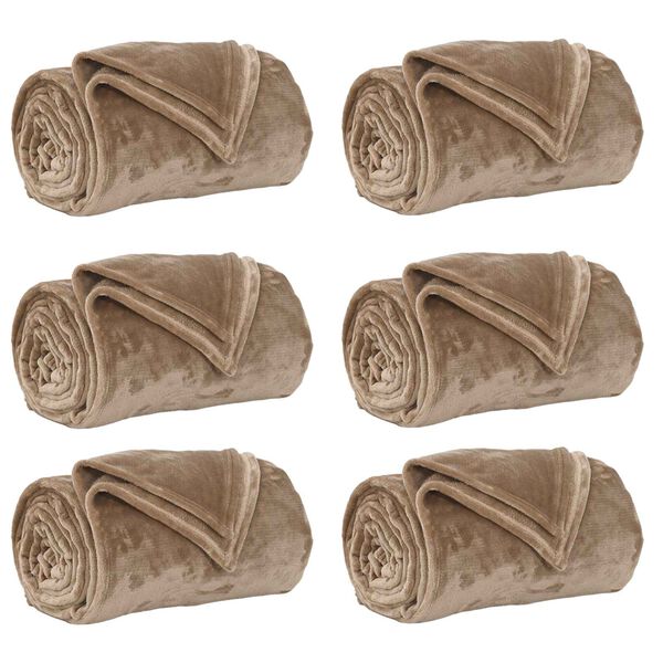 vidaXL Wohndecken 6 pcs Kamel 220 x 240 cm Fleece