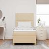 vidaXL Boxspringbett mit Matratze mit Kopfteil Creme 90 x 190 cm Stoff