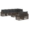 vidaXL Gartensofa-set 9 stk. Grau und Dunkelgrau Poly-Rattan