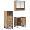 vidaXL Badezimmerm&ouml;bel-Set mit Regal 3 pcs Artisan-Eiche Holzwerkstoff
