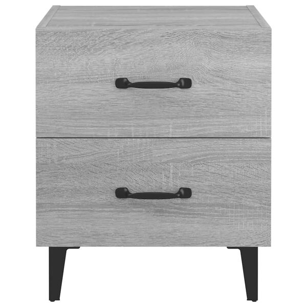 vidaXL Nachttische 2 Stk. Grau Sonoma 40x35x47,5 cm