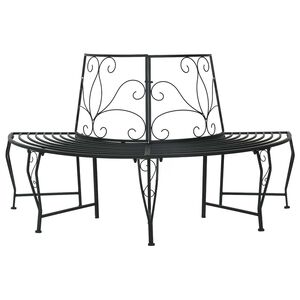 vidaXL Baumbank 4-Sitzanzahl 160 x 80 x 89 cm Stahl Schwarz