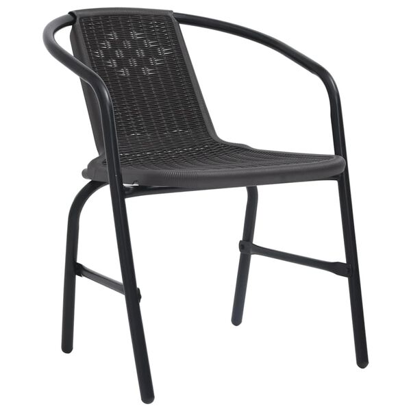 vidaXL Gartenstühle 6 Stk. Rattan-Optik Kunststoff und Stahl 110 kg