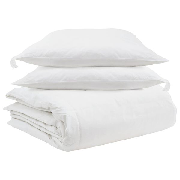 vidaXL Bettdecken Set mit Kissen 3 pcs Wei&szlig; Daunenfeder