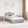 vidaXL Bettrahmen Graues Sonoma 120 x 190 cm Holzwerkstoff