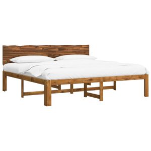 vidaXL Doppelbettgestell mit Kopfteil ROSTOCK Natur 200 x 200 cm