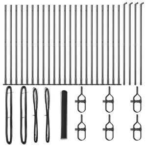 vidaXL Sechseckzaun mit Betonsockel 50 x 1,2 m PVC-beschichteter Stahl