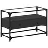 vidaXL TV-Schrank mit Glasplatte Schwarz 80x35x51 cm Holzwerkstoff