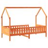 vidaXL Kinderbett Hausbett Wachsbraun 80x200 cm Kiefer