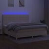 vidaXL Boxspringbett mit Matratze & LED Creme 200x200 cm Stoff