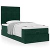 vidaXL Ottoman-Bett mit Matratzen Dunkelgr&uuml;n 90x200 cm Samt