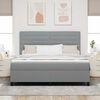 vidaXL Boxspringbett mit Matratze Hellgrau 180 x 200 cm Stoff