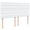 vidaXL Boxspringbett mit Matratze Wei&szlig; 180x200 cm Kunstleder