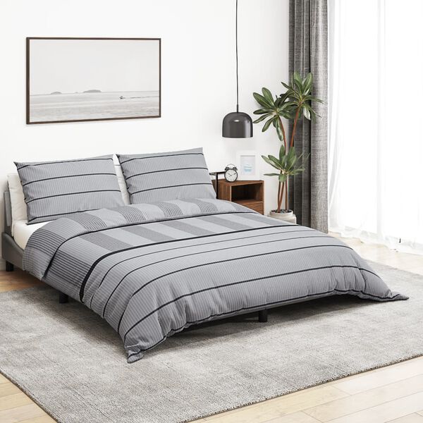 vidaXL Bettw&auml;sche-Set Grau 240x220 cm Baumwolle