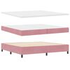 vidaXL Boxspringbett mit Matratze mit LED Rosa 200 x 200 cm Samt