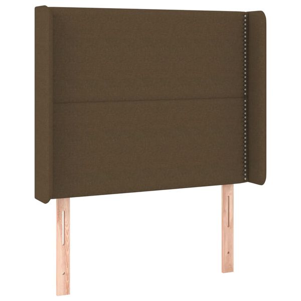 vidaXL LED Kopfteil Dunkelbraun 83x16x118/128 cm Stoff