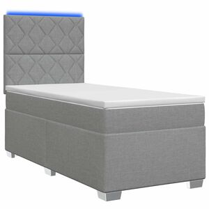 vidaXL Boxspringbett mit Matratze Hellgrau 80 x 200 cm Stoff