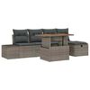 vidaXL Gartensofa-set 6 stk. Grau Poly-Rattan