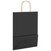 vidaXL Papiertragetaschen 50 Stk. mit Henkeln Schwarz 26x12x35 cm