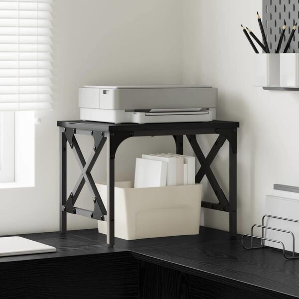 vidaXL Druckerständer Verstellbar Schwarz Eichen-Optik 40 x 30 x 31 cm