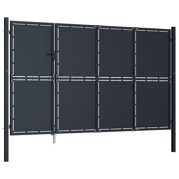 vidaXL Gartentor aus Stahl 350 x 200 cm Anthrazit
