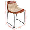 vidaXL Esszimmerst&uuml;hle 2 Stk. Braun und Beige Echtleder und Canvas