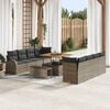 vidaXL Garten-Sofa-Set mit Kissen mit Speicher mit Kissen 11 pcs Grau