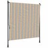 vidaXL Au&szlig;enrollo Gelb und Wei&szlig; 150x270 cm Stoff und Stahl