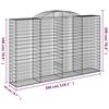 vidaXL Gabione mit Hochbogen 300x50x180/200 cm Verzinktes Eisen