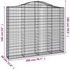 vidaXL Gabionen mit Hochbogen 13 Stk 200x30x160/180cm Verzinktes Eisen