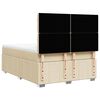 vidaXL Boxspringbett mit Matratze Creme 160x200 cm Stoff
