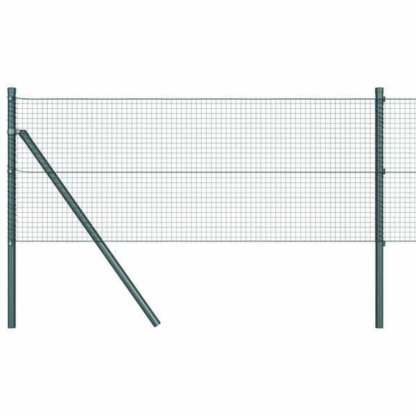 vidaXL Zaunpfosten Gr&uuml;n 100 x 0,6 m (19 x 19 mm Netz) Stahl und PVC