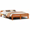 vidaXL Massivholzbett ohne Matratze Wachsbraun 140x200 cm Kiefernholz