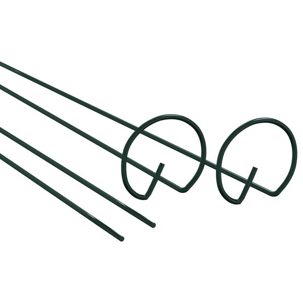 vidaXL Pflanzenst&uuml;tzen 20 Stk. Dunkelgr&uuml;n 61 cm Stahl