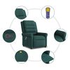 vidaXL Massagesessel Dunkelgr&uuml;n Stoff