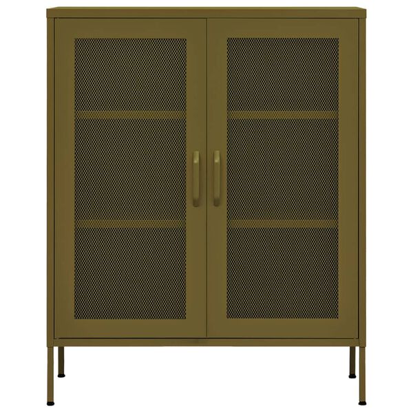 vidaXL Lagerschrank Olivgrün 80x35x101,5 cm Stahl