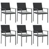 vidaXL 7-tlg. Garten-Essgruppe mit Kissen Poly Rattan und Stahl