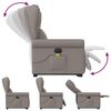 vidaXL Elektrischer Massagesessel mit Aufstehhilfe Taupe Stoff